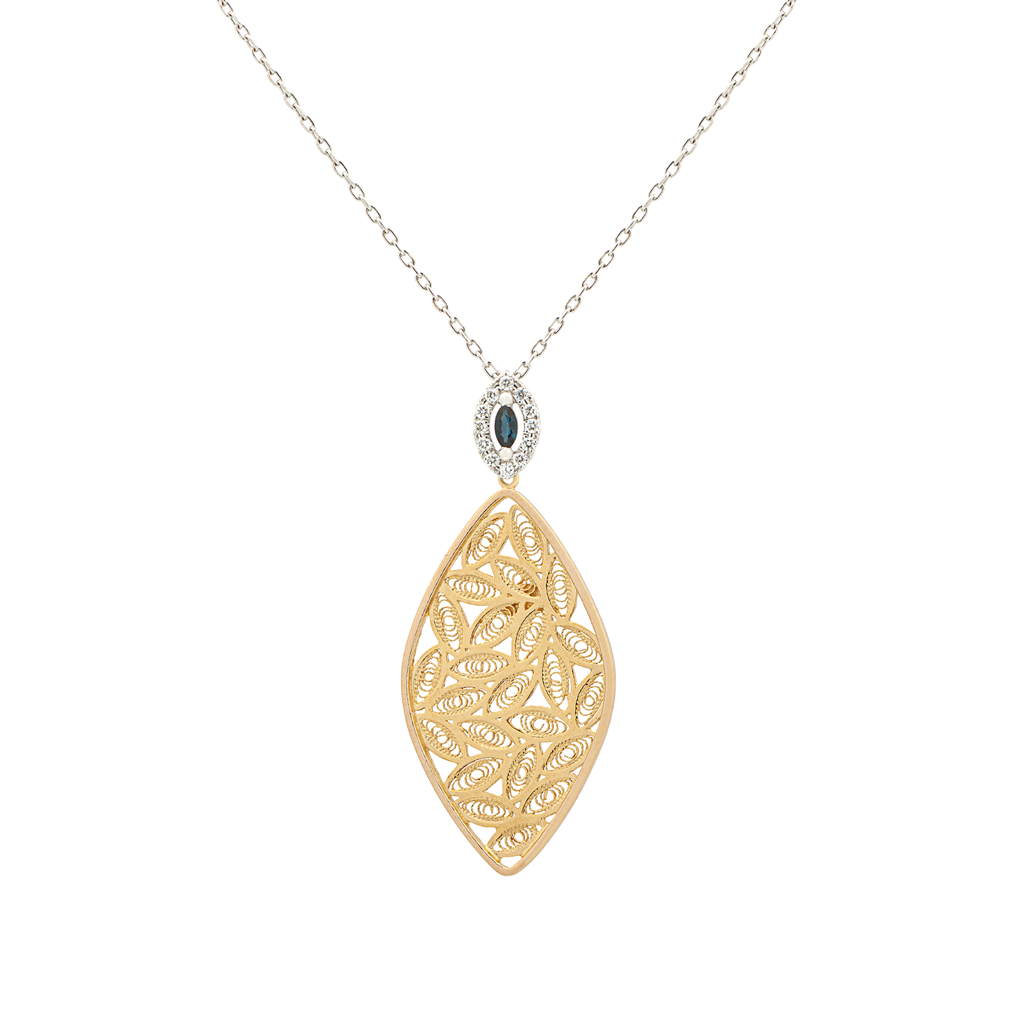 COLAR FILIGRANA OURO 19.2K C/ DIAMANTES