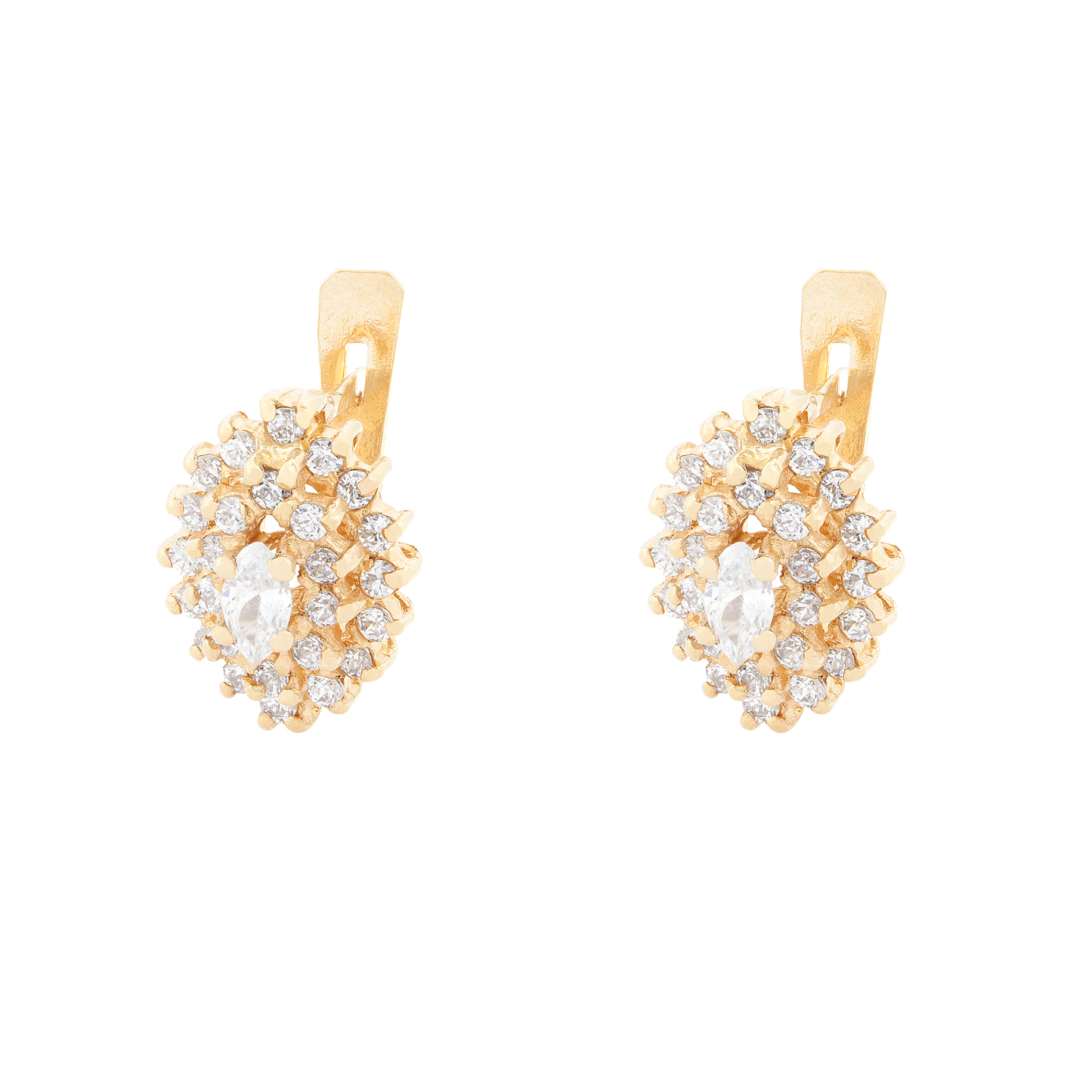BRINCOS OURO 19.2K C/ ZIRCÓNIAS