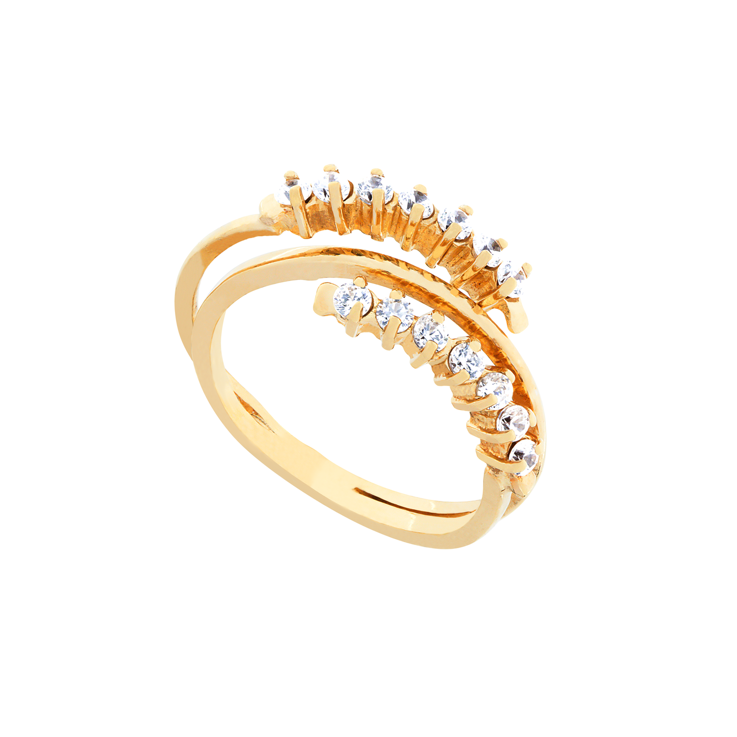 ANEL OURO 19.2K C/ ZIRCÓNIAS