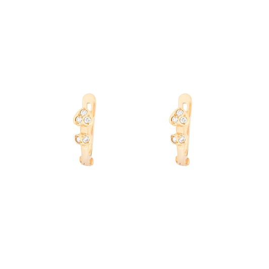 BRINCOS OURO 19.2K C/ ZIRCÓNIAS