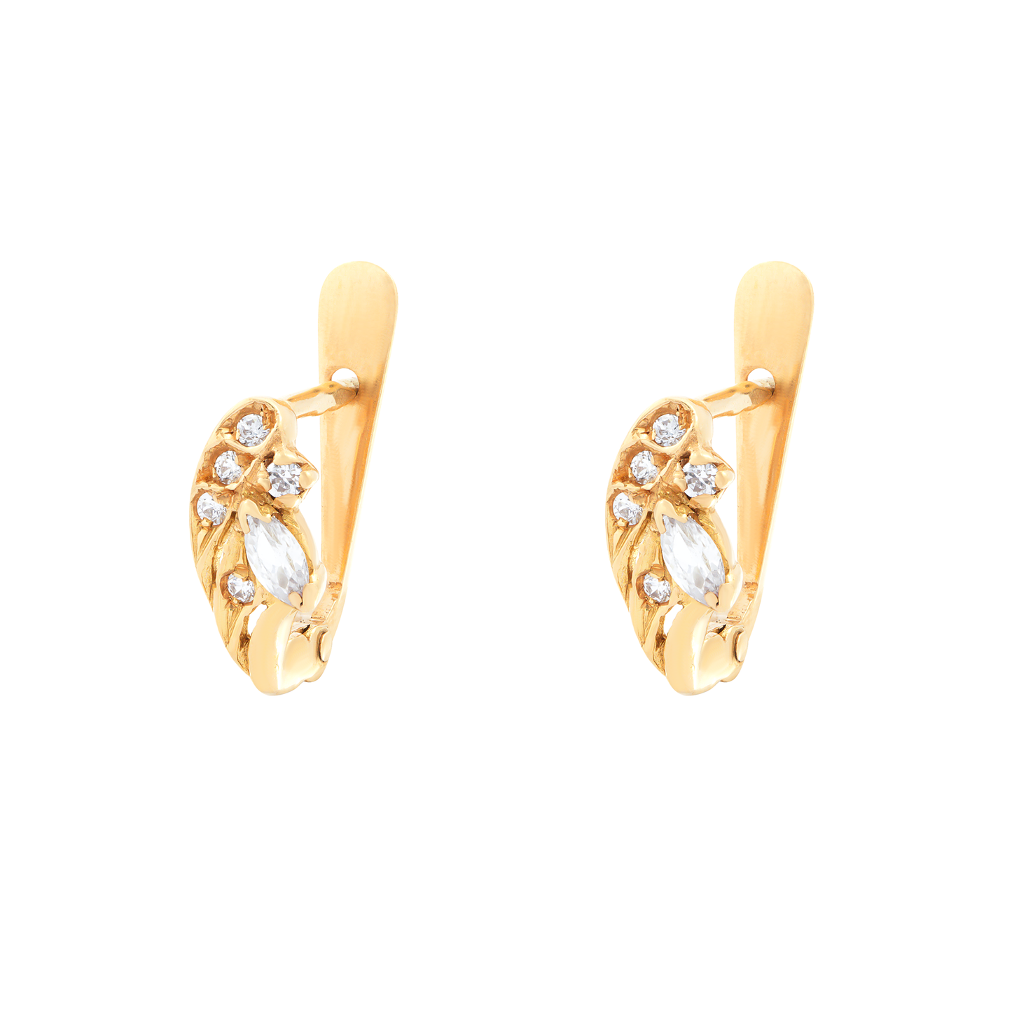 BRINCOS OURO 19.2K C/ ZIRCÓNIAS