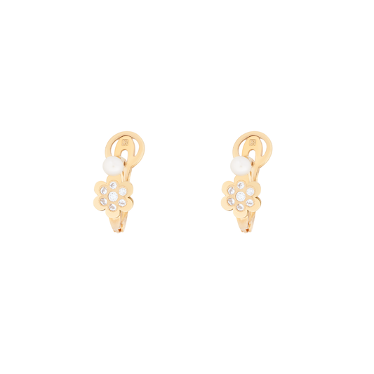 BRINCOS OURO 19.2K C/ ZIRCÓNIAS