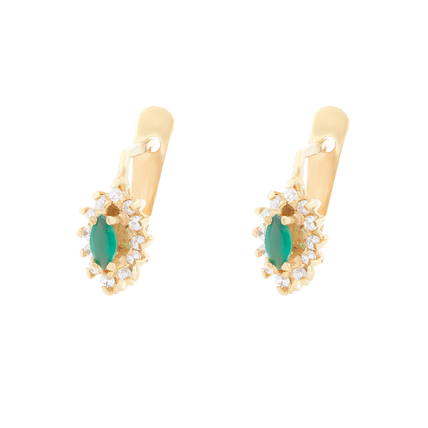 BRINCOS OURO 19.2K C/ ZIRCÓNIAS