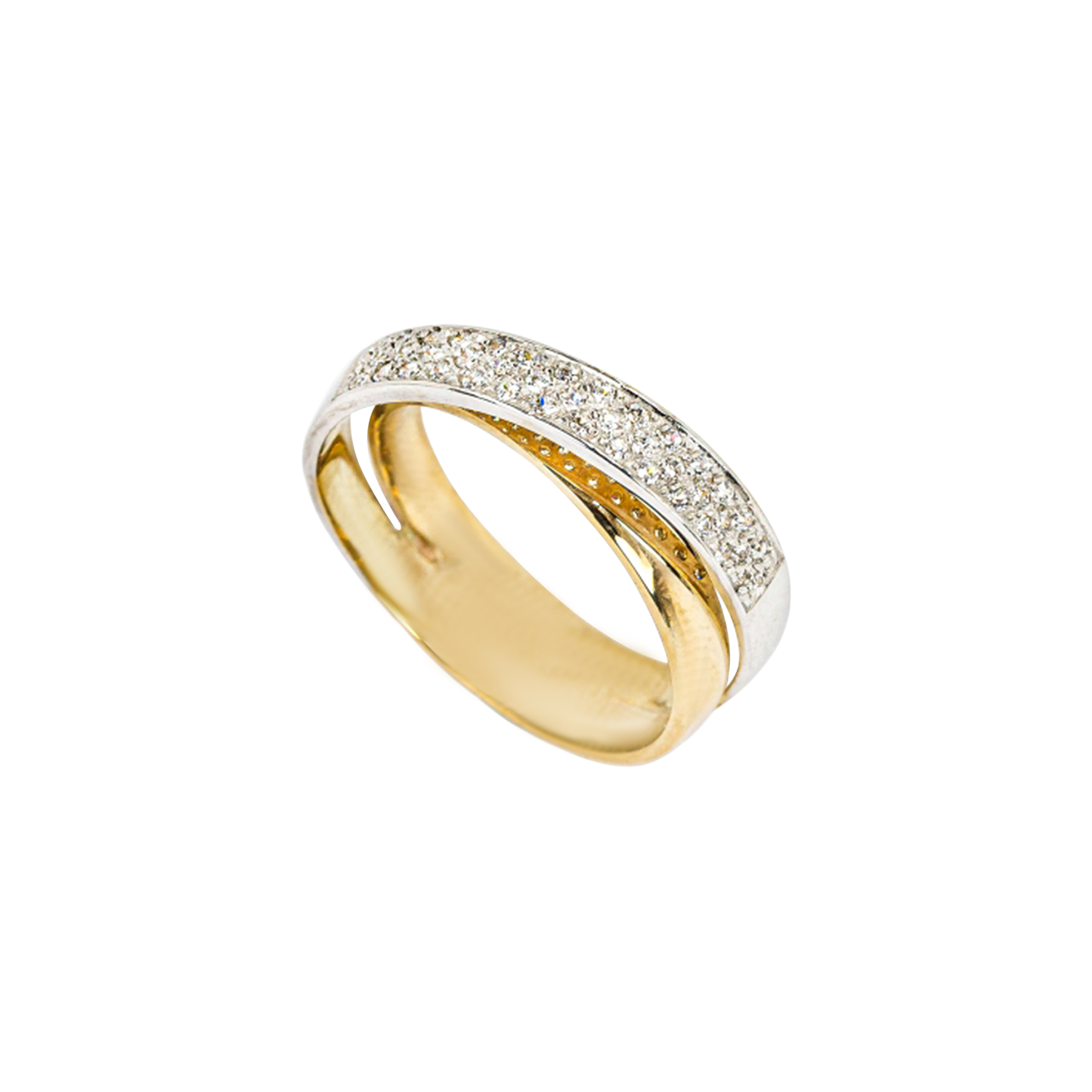 ANEL OURO 19.2K C/ ZIRCÓNIAS