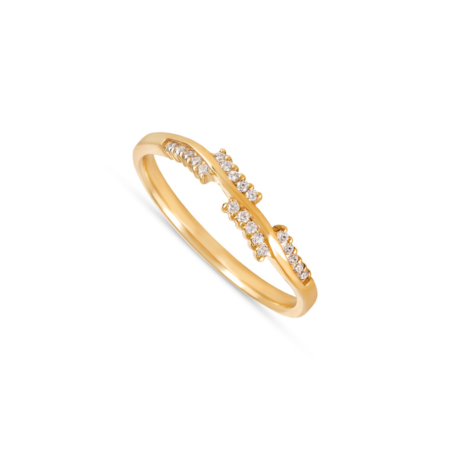 ANEL OURO 19.2K C/ ZIRCÓNIAS