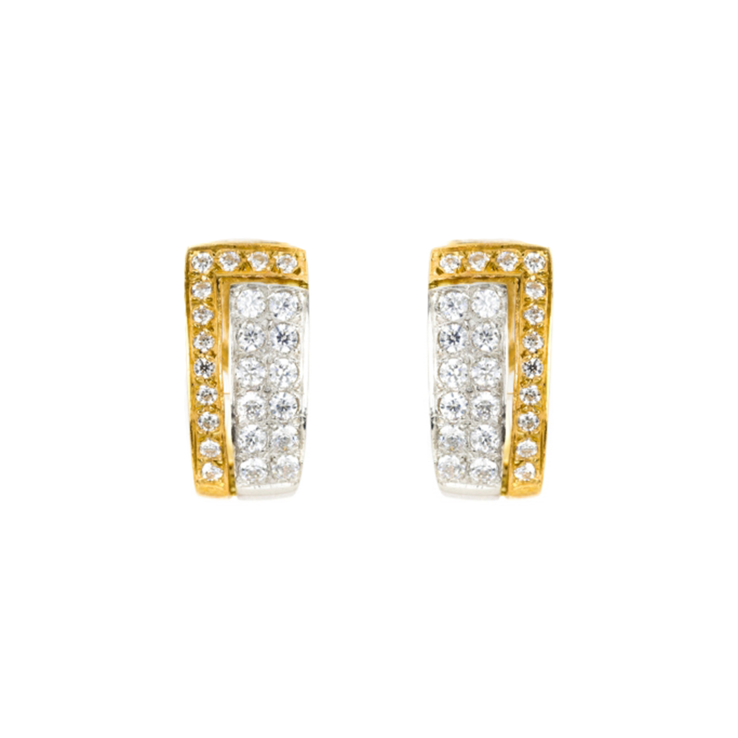 BRINCOS OURO 19.2K C/ ZIRCÓNIAS