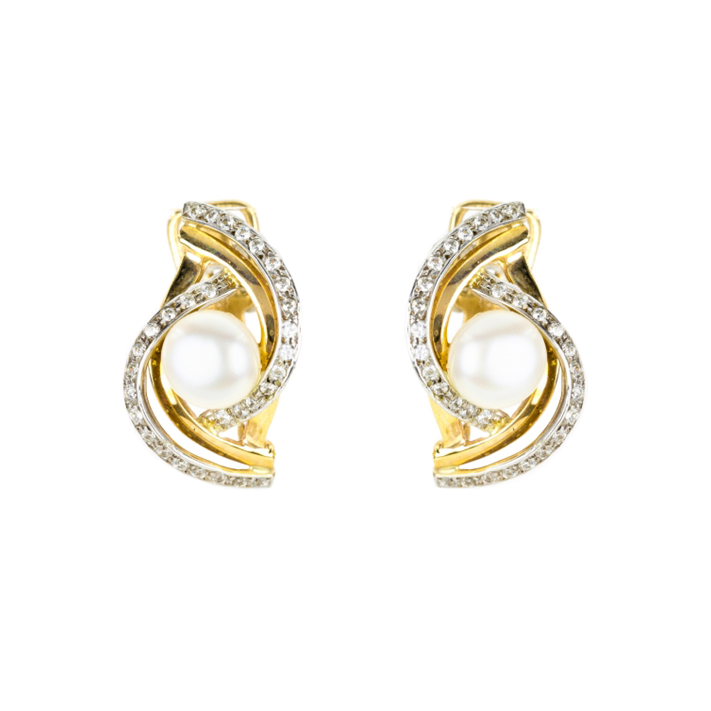 BRINCOS OURO 19.2K C/ ZIRCÓNIAS