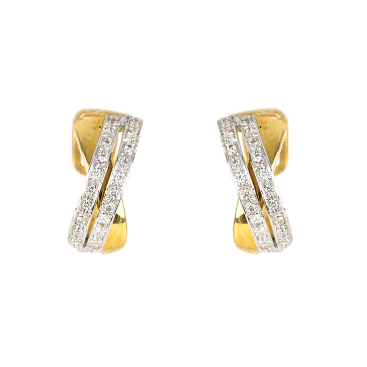 BRINCOS OURO 19.2K C/ ZIRCÓNIAS