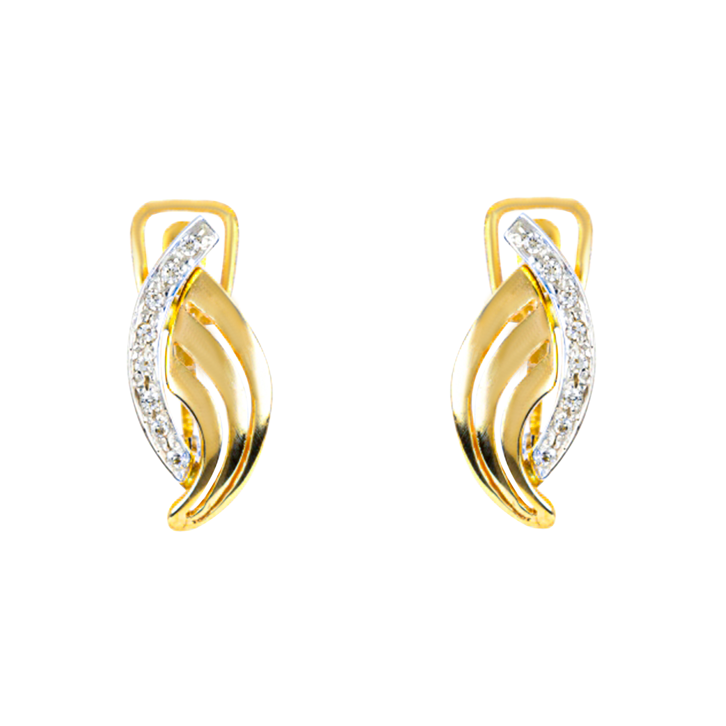 BRINCOS OURO 19.2K C/ ZIRCÓNIAS