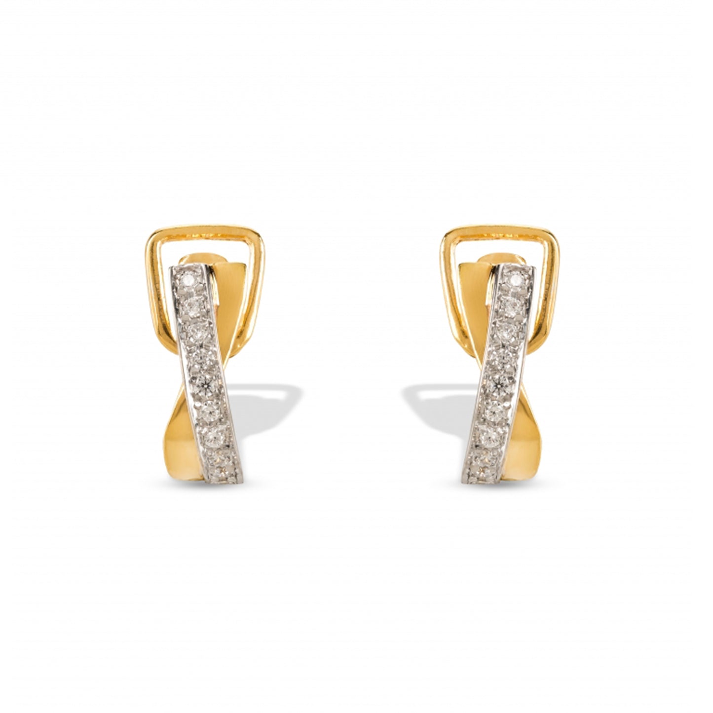 BRINCOS OURO 19.2K C/ ZIRCÓNIAS