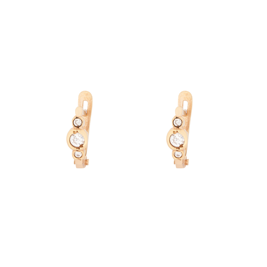 BRINCOS OURO 19.2K C/ ZIRCÓNIAS