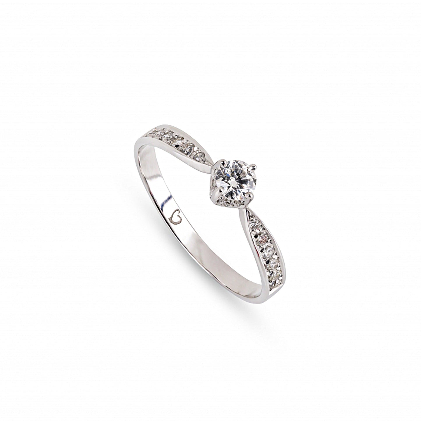 ANEL OURO 19.2K C/ DIAMANTES