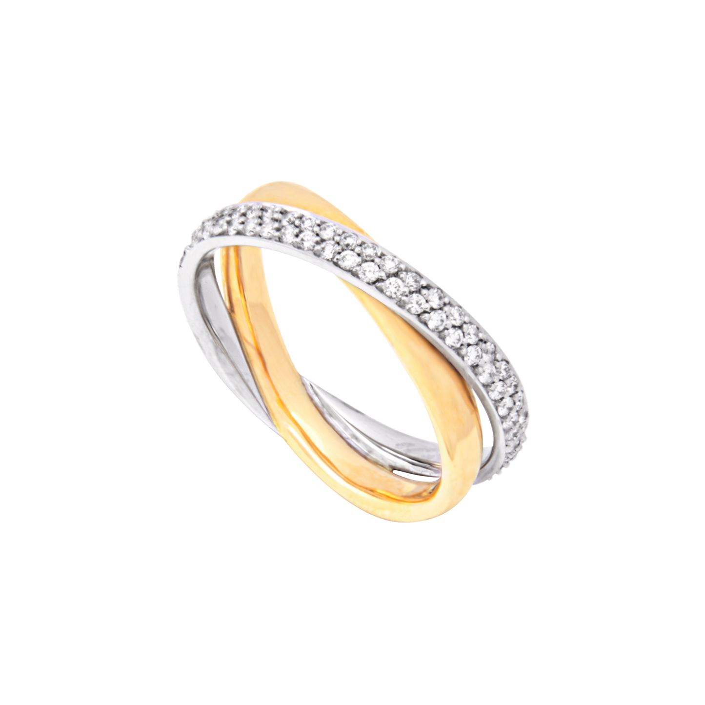 ANEL OURO 19.2K C/ DIAMANTES