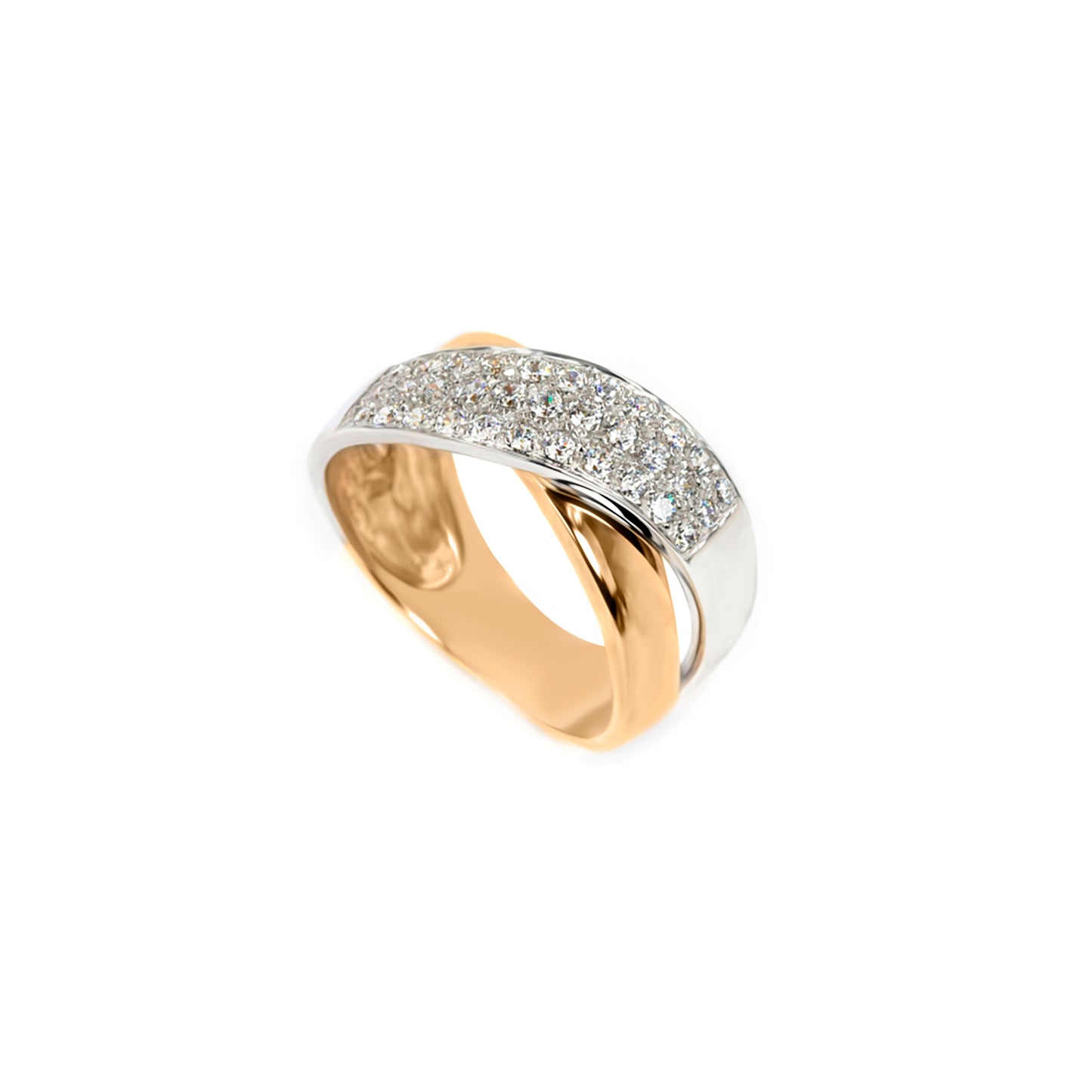 ANEL OURO 19.2K C/ ZIRCÓNIAS