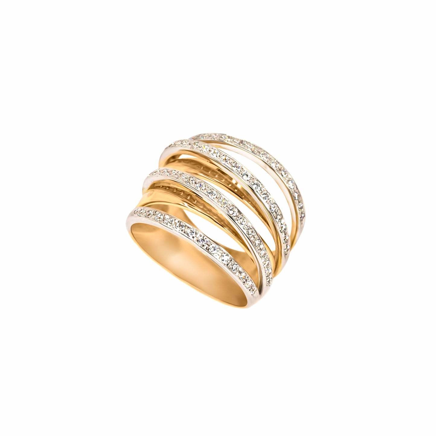 ANEL OURO 19.2K C/ ZIRCÓNIAS