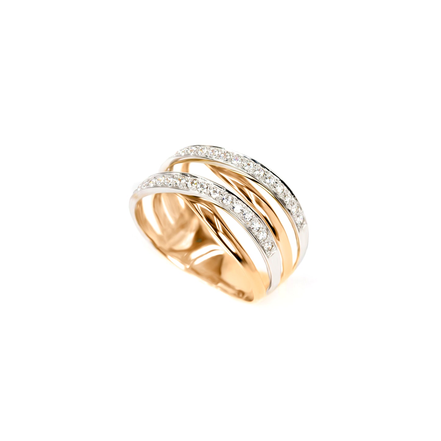 ANEL OURO 19.2K C/ ZIRCÓNIAS