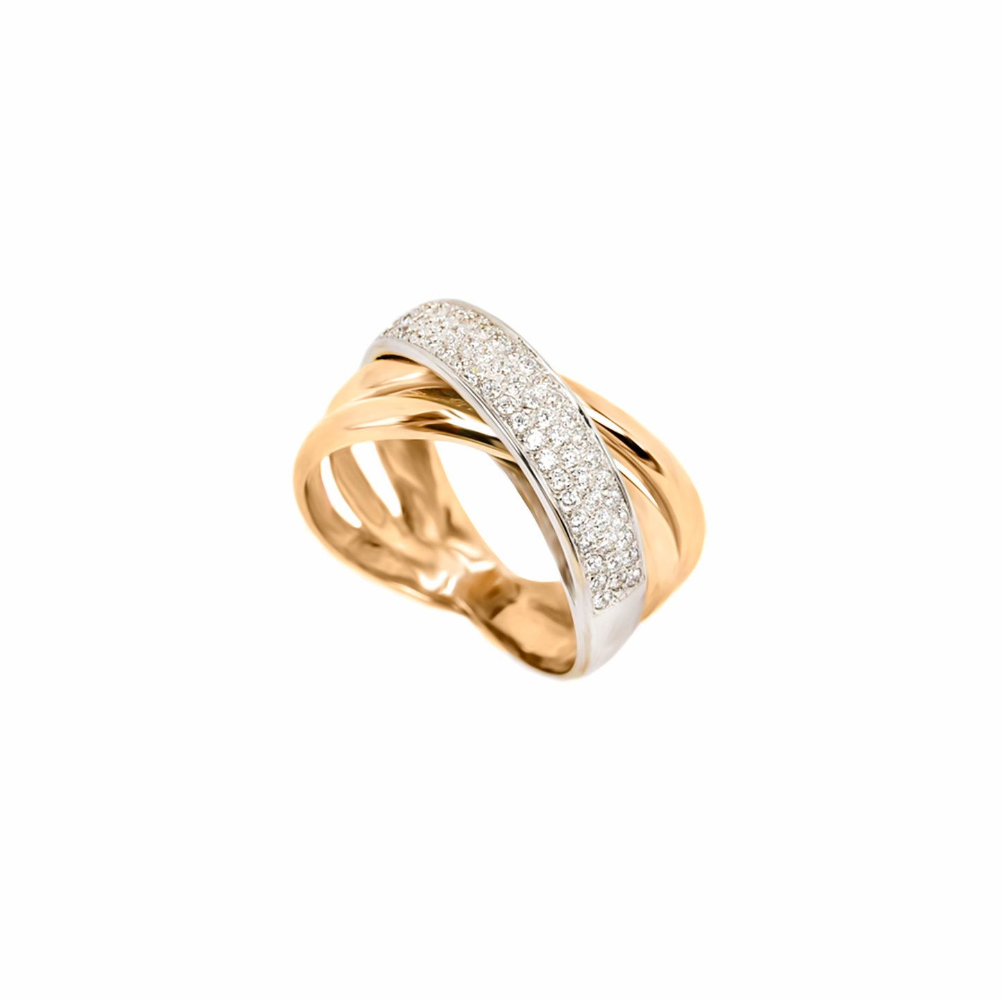 ANEL OURO 19.2K C/ ZIRCÓNIAS