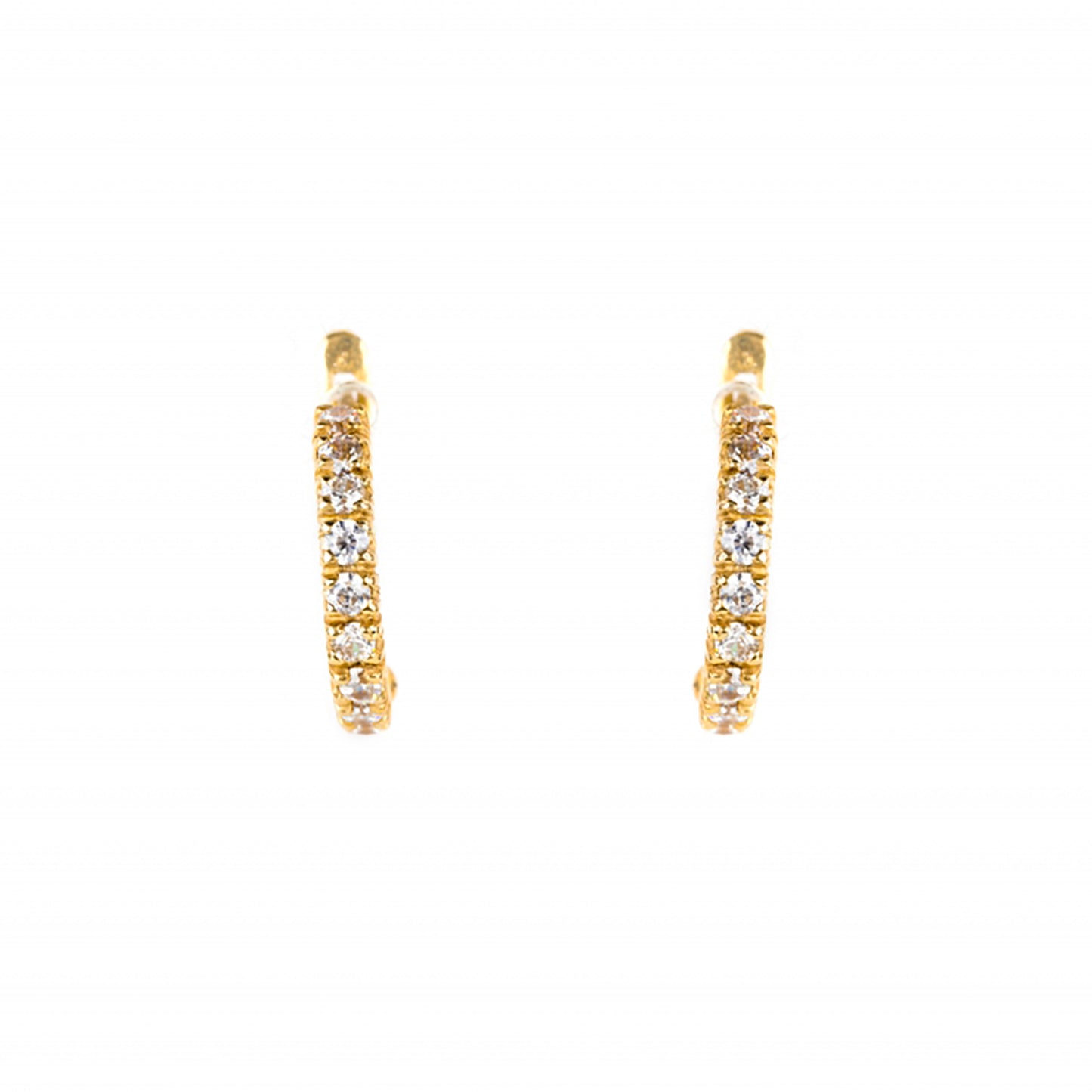 BRINCOS OURO 19.2K C/ ZIRCÓNIAS