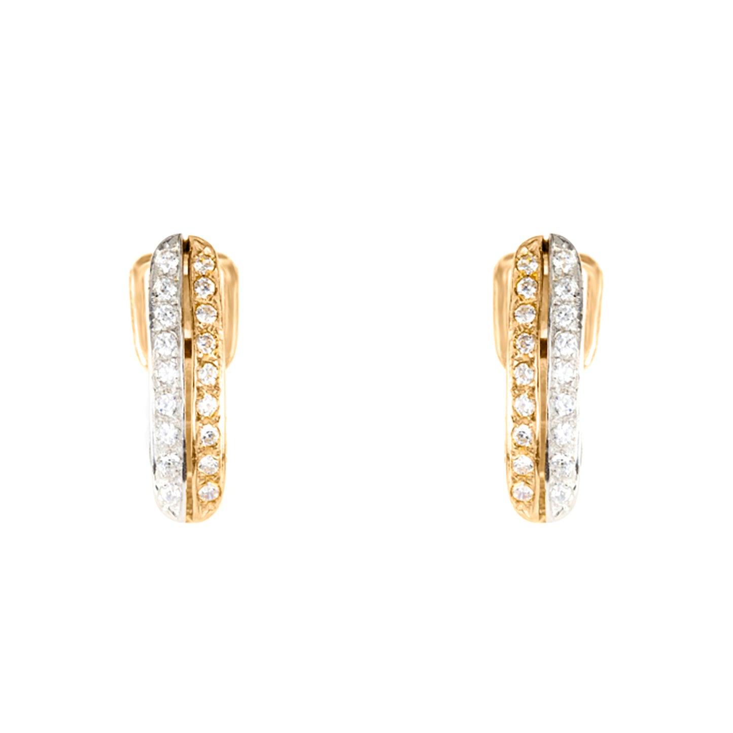 BRINCOS OURO 19.2K C/ ZIRCÓNIAS