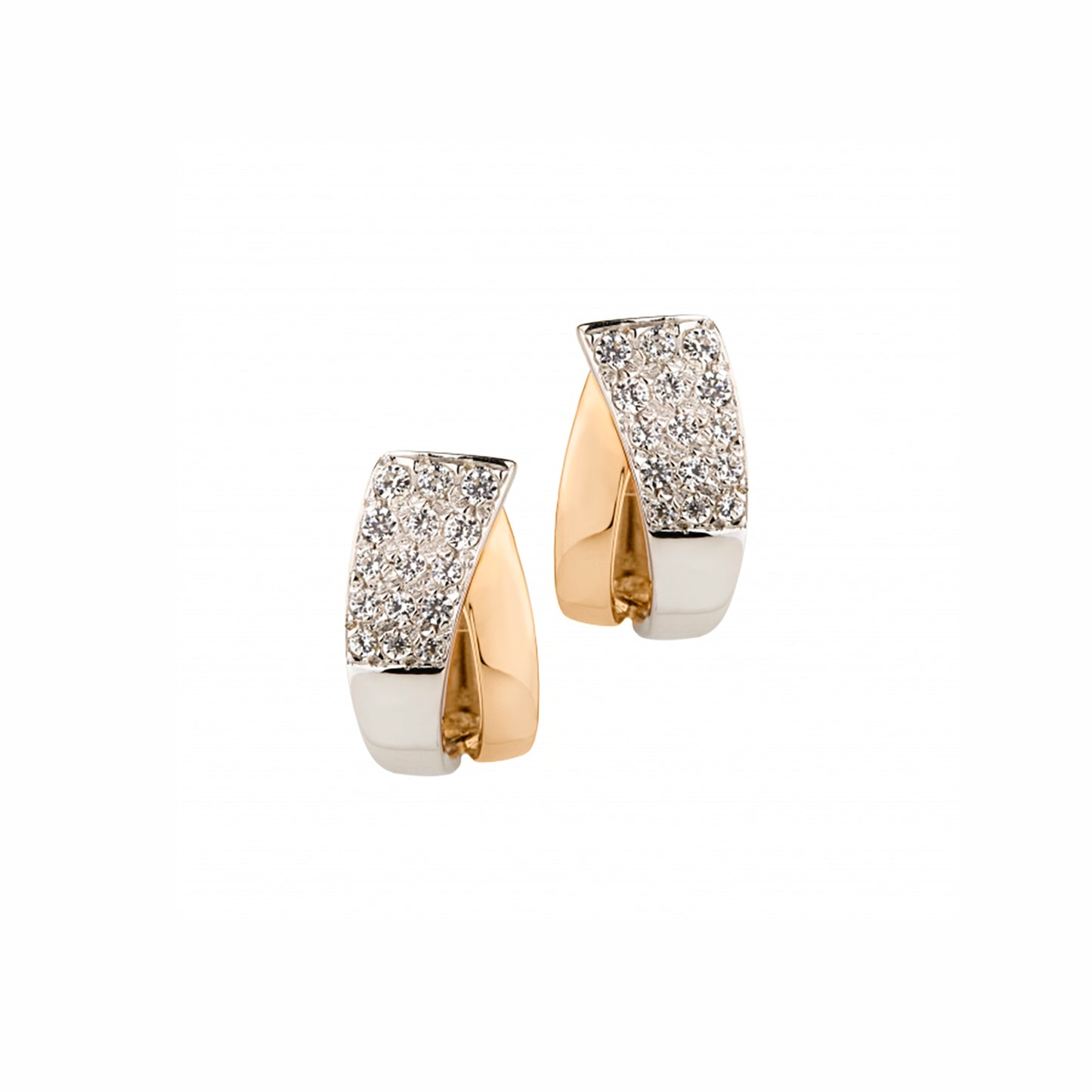 BRINCOS OURO 19.2K C/ ZIRCÓNIAS
