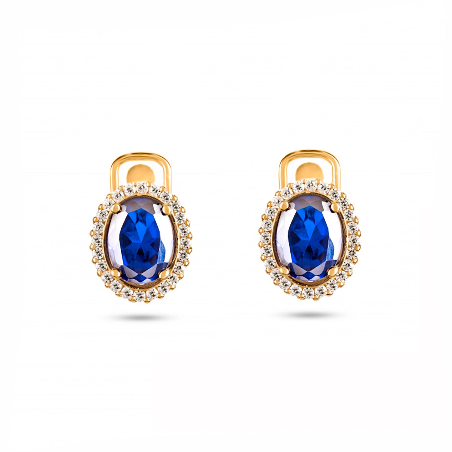 BRINCOS OURO 19.2K C/ ZIRCÓNIAS