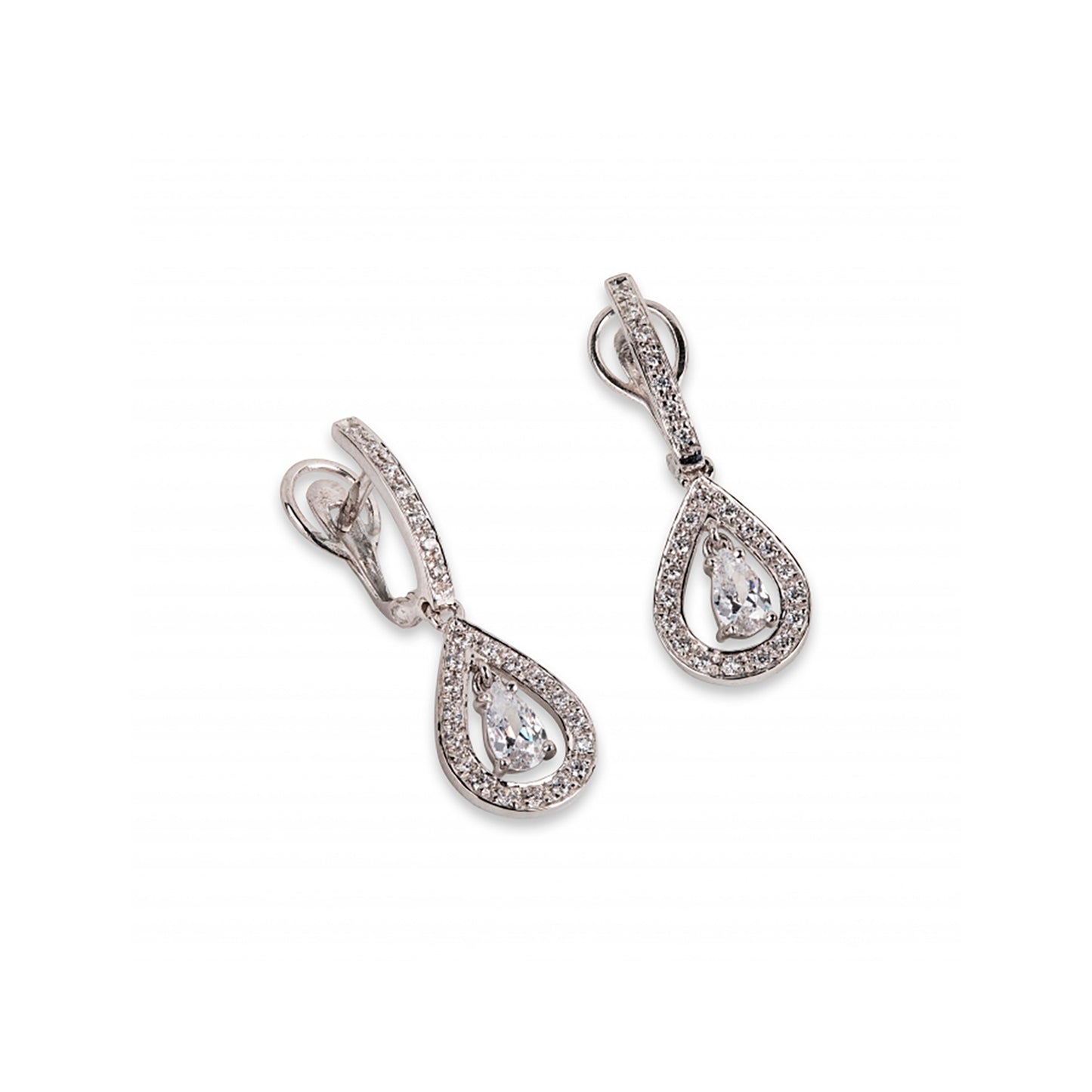 BRINCOS OURO 19.2K C/ ZIRCÓNIAS