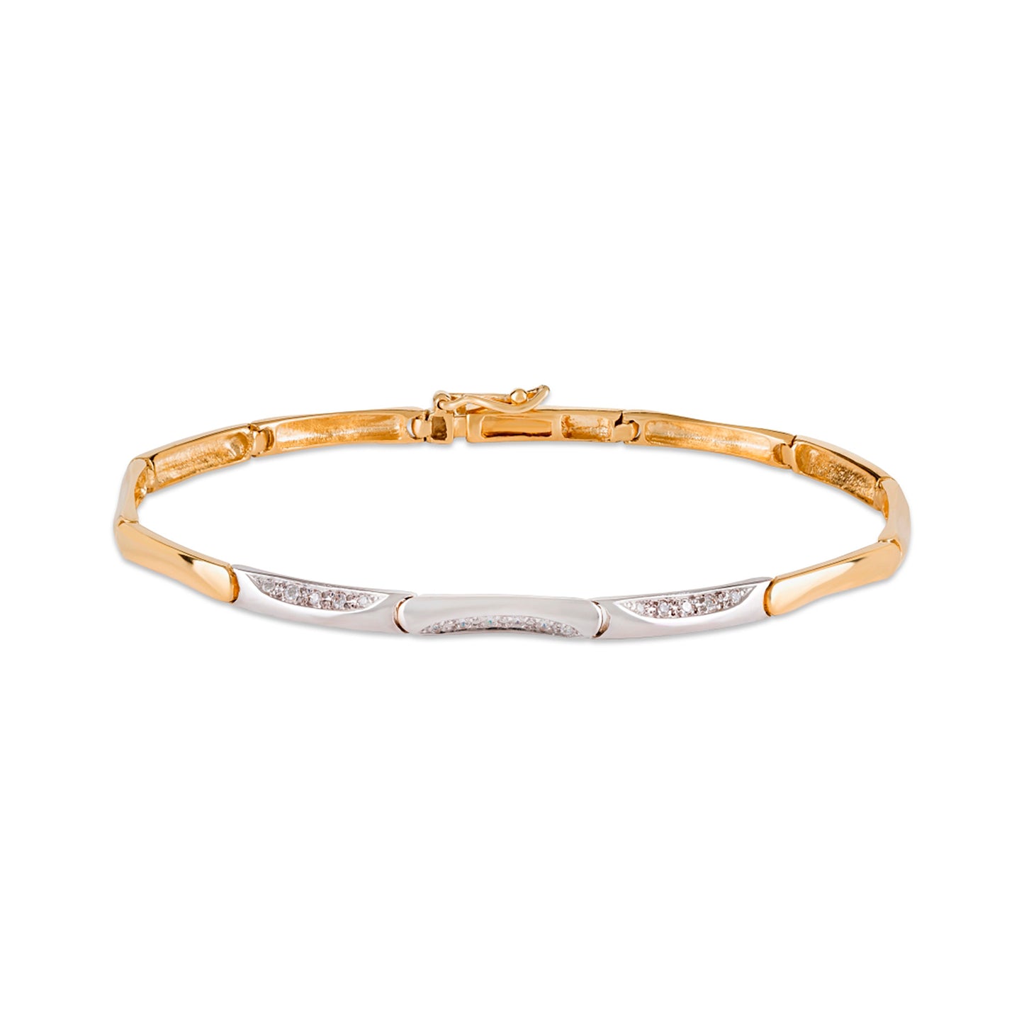 PULSEIRA OURO 19.2K C/ ZIRCÓNIAS