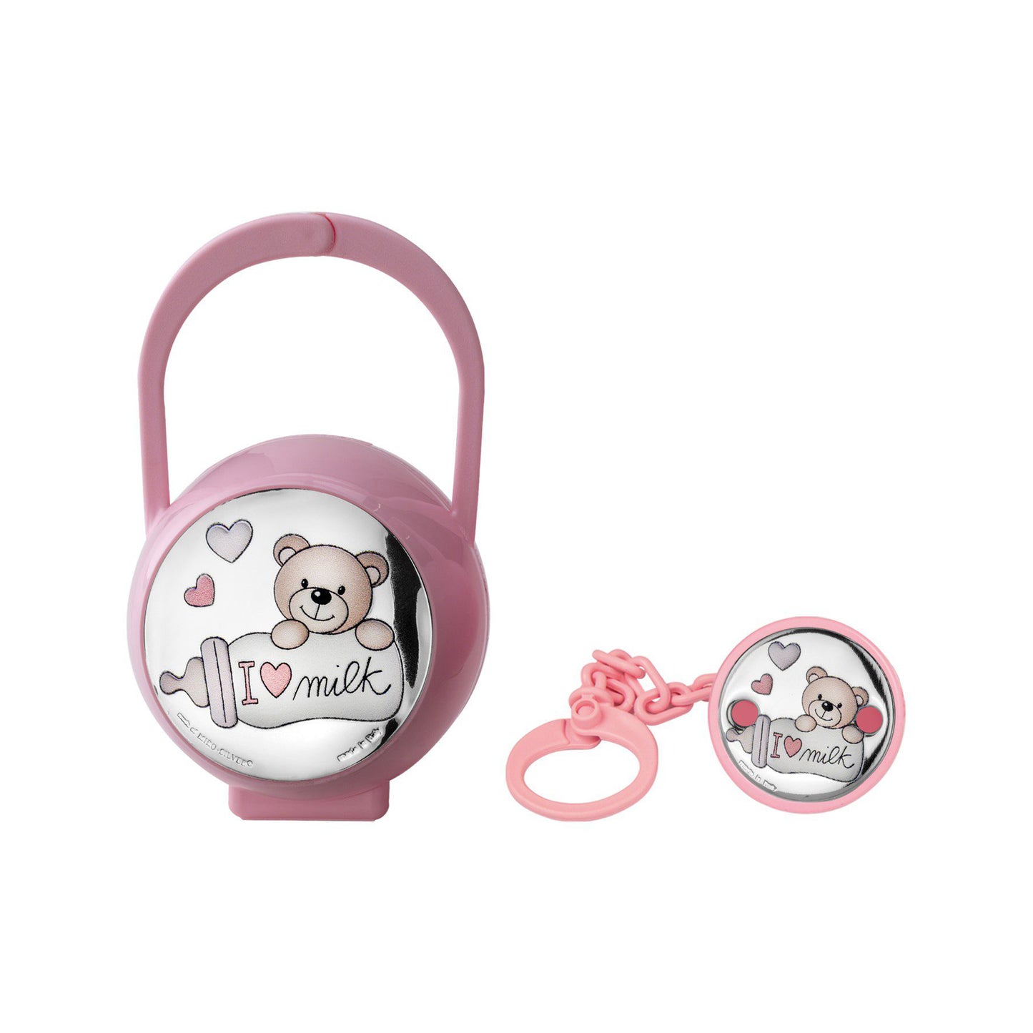 PORTA & CORRENTE CHUPETA URSO ROSA