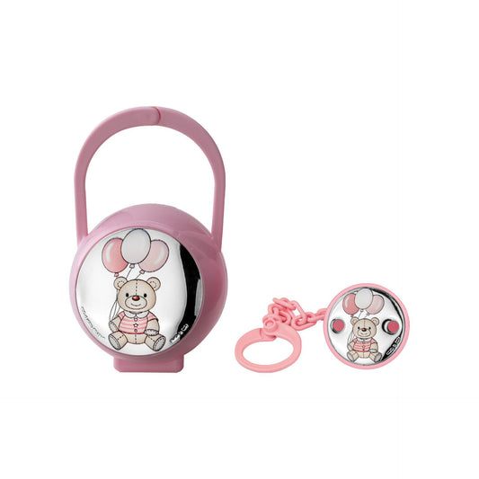 PORTA & CORRENTE CHUPETA URSO ROSA