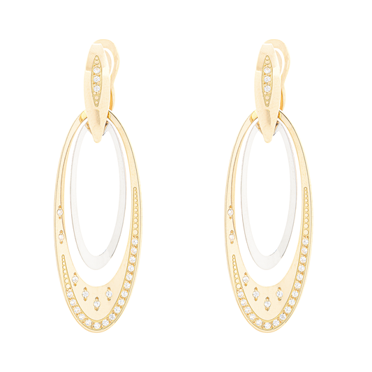 BRINCOS OURO 19.2K C/ ZIRCÓNIAS