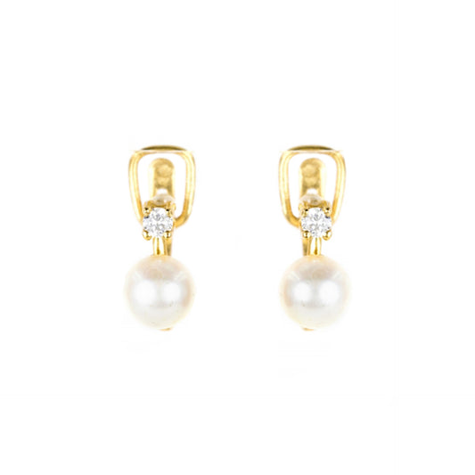 BRINCOS OURO 19.2K C/ ZIRCÓNIAS