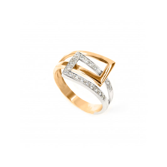 ANEL OURO 19.2K C/ ZIRCÓNIAS