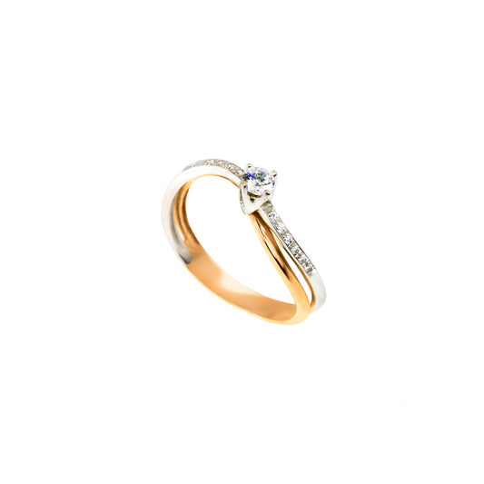 ANEL OURO 19.2K C/ ZIRCÓNIAS