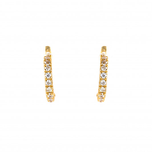 BRINCOS OURO 19.2K C/ ZIRCÓNIAS