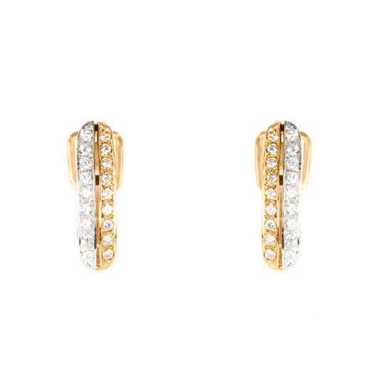 BRINCOS OURO 19.2K C/ ZIRCÓNIAS