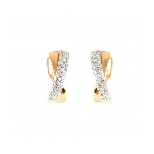 BRINCOS OURO 19.2K C/ ZIRCÓNIAS