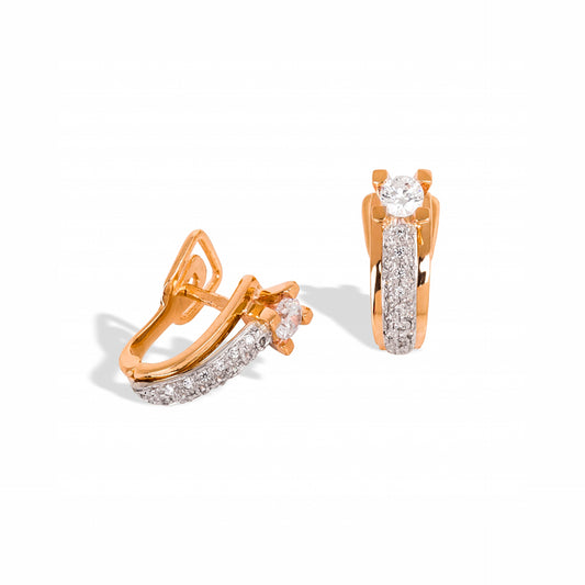 BRINCOS OURO 19.2K C/ ZIRCÓNIAS