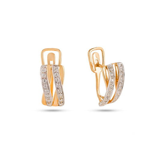 BRINCOS OURO 19.2K C/ ZIRCÓNIAS