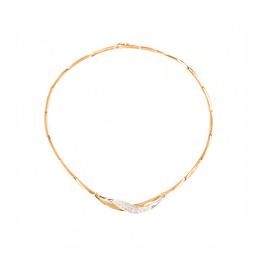 COLAR OURO 19.2K C/ ZIRCÓNIAS