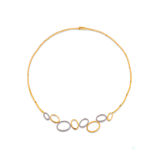 COLAR OURO 19.2K C/ ZIRCÓNIAS
