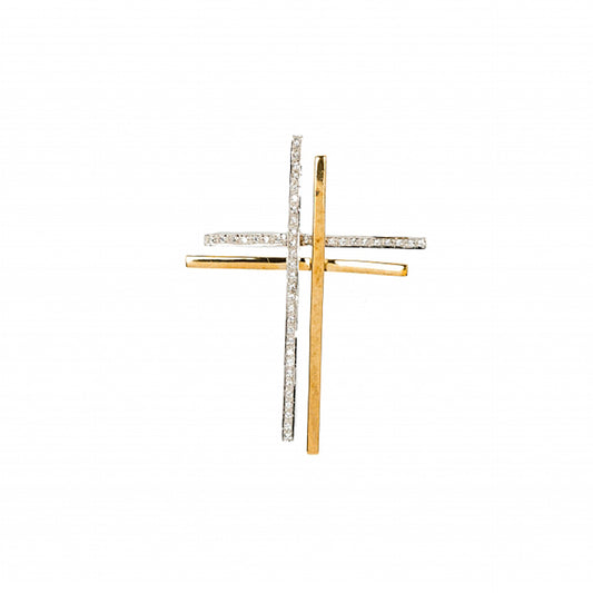 CRUZ OURO 19.2K C/ ZIRCÓNIAS