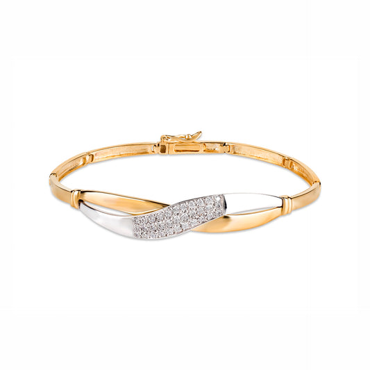 PULSEIRA OURO 19.2K C/ ZIRCÓNIAS